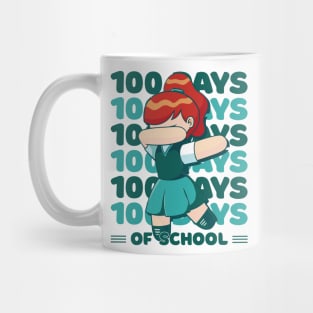 100 Days of school typography featuring a Dabbing girl #1 Mug